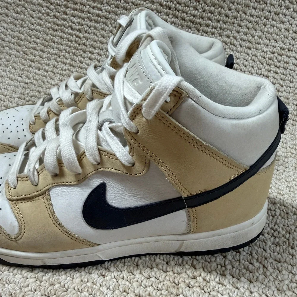 Nike Dunk High PRM Sesame Shoes Womens 7.5 White/Tan DX2044-101 Trainer Sneakers